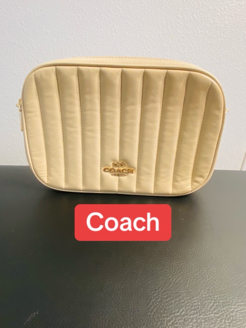 Coach Quilted Crossbody in buttermilk Cream with Gold Hardware